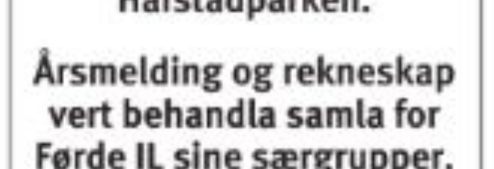 Årsmøte Førde IL Hovudlaget